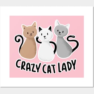 Crazy cat lady Posters and Art